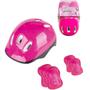 Imagem de Kit de Proteção Infantil Capacete Joelheiras e Cotoveleiras para Patins - Skate Rosa- Fenix - 02A