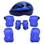 Imagem de Kit de proteção radical com capacete tam. M azul - Bel Sports