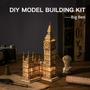 Imagem de Kit de Puzzle 3D de Madeira ROBOTIME Big Ben com Luz LED