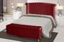 Imagem de Kit De Quarto Cabeceira De Cama Box e Calçadeira Baú Toquio Casal Queen 160 cm Suede Vermelho Ec Móveis