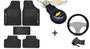 Imagem de Kit de Tapete de Borracha + Capa de Volante + Chaveiro para Chevrolet Classic 2021 a 2023