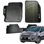 Imagem de Kit De Tapetes Ford Ka 14 15 16 17 18 19 20 21 Preto Lateral Em Carpete Nome Bordado Branco Completo