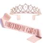 Imagem de Kit de tiara de faixa e strass para aniversariantes AdBetty Rose Gold