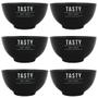 Imagem de Kit De Tigelas Bowls 440ml Manhattan Preto Para Lamen Miojo - 6 Unidades