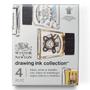 Imagem de Kit de Tinta Nankin para Desenho Winsor & Newton 14ml com 4 Cores Metalicas 
