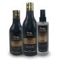 Imagem de KIT de Tratamento Donna Bella Para Cabelos Orgânicos e BioFibra Apliques Black e Cachos - Shampoo, Creme e Restaura Fibra