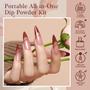 Imagem de Kit de Unhas Dip Powder AZUREBEAUTY - 4 Cores e Acessórios
