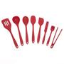 Imagem de Kit de Utensílios de Silicone com 8 Peças Vermelho - Oikos