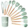 Imagem de KIT de Utensílios Para Cozinha em Silicone e Bambu 12 Peças GD-12