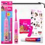 Imagem de Kit de Viagem de Higiene Bucal Barbie para Meninas - Conjunto de Escova de Dentes