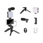 Imagem de Kit de Vlogging para Smartphone com Tripé, Microfone e Luz LED - Ideal para Transmissões ao Vivo no YouTube