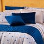 Imagem de Kit de Xale Peseira Florence Azul Marinho 04 Peças - Tecido Veludo Capas de Almofadas e Travesseiros