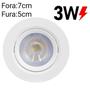 Imagem de kit de12 Mini Spot Led Embutir Redondo direcionável 3w 3000k Branco quente 285 lumen 6.9cm2cm6.9cm
