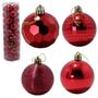 Imagem de Kit Decoração Enfeite Bola De Natal 6Cm 36 Unid Cor:Vermelho