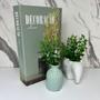 Imagem de Kit decoração livro verde + elefante branco + mini vaso