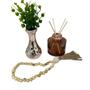 Imagem de Kit decoração vaso rose + difusor de vidro + colar Japamala