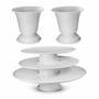 Imagem de Kit Decorativo Bailarinas E Vasos Em Alumínio 5 Peças Branco