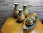 Imagem de Kit Decorativo em Cerâmica Trio de Vasos Enfeite de Sala Centro de Mesa - Moringa