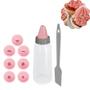 Imagem de Kit Decore Facil com 3 Espatulas e Decorador de Bolo com 8 Bicos 350 Ml e Espatula  Injetemp 