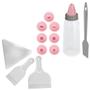 Imagem de Kit Decore Facil com 3 Espatulas e Decorador de Bolo com 8 Bicos 350 Ml e Espatula  Injetemp 