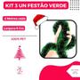 Imagem de Kit Descoração de Natal 3 Un Festão Verde Escuro 2 Mts Cada