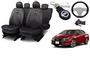 Imagem de Kit Detalhes Capas Couro Nissan Versa 2021-2024 + Volante + Chaveiro