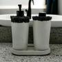 Imagem de Kit Difusor Com Aromatizador E Saboneteira Liquida 220ml Com Base De Cimento Pedras Naturais