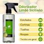 Imagem de Kit Difusor Perfume Ambientes Odorizador AntiBac Tecidos Limão Siciliano Amazônia