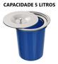 Imagem de Kit Dispenser Aço Inox 500ml E Lixeira Embutir Aço Inox 5 L