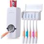 Imagem de Kit dispenser automático para pasta de dente + suporte de escova + 5 escovas dental