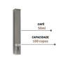 Imagem de Kit Dispenser Inox Quadrado Porta Copo Descartável Café 50ml + Coletor Inox