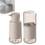 Imagem de Kit Dispenser Porta Sabonete Líquido Suporte Escova Dente Creme Dental Banheiro Bege Dual - CDB 900 Ou