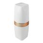 Imagem de Kit Dispenser Sabonete Suporte Escova Dente Porta Algodão Banheiro Branco Rose Gold - Future