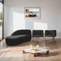 Imagem de Kit Divã Luna 185cm Lado Esquerdo e 02 Poltronas Base de Ferro Preto Suede Preto