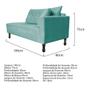 Imagem de Kit Diva Recamier Azura 140cm Lado Esquerdo e 02 Poltronas Classic Suede Azul Tiffany - Amarena Móveis