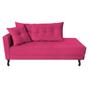 Imagem de Kit Diva Recamier Azura 160cm Lado Direito e 02 Poltronas Classic Suede Pink - Amarena Móveis