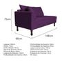 Imagem de Kit Diva Recamier Azura 160cm Lado Direito e 02 Poltronas Classic Suede Roxo - Amarena Móveis