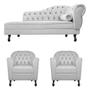Imagem de Kit Diva Recamier Diana 130cm Lado Esquerdo e 02 Poltronas Julia Corano - Doce Sonho Móveis