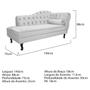 Imagem de Kit Diva Recamier Diana 140cm Lado Esquerdo e 02 Poltronas Classic Suede - Doce Sonho Móveis