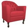 Imagem de Kit Diva Recamier Juliana 130cm Lado Esquerdo e 02 Poltronas Julia Suede Vermelho - Amarena Móveis