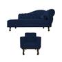Imagem de Kit Diva Recamier Juliana 140cm Lado Esquerdo e 01 Poltrona Classic Suede Azul Marinho - Amarena Móveis