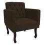 Imagem de Kit Diva Recamier Juliana 185cm Lado Esquerdo e 01 Poltrona Classic Corano Marrom - Amarena Móveis