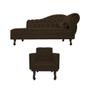 Imagem de Kit Diva Recamier Juliana 185cm Lado Esquerdo e 01 Poltrona Classic Corano Marrom - Amarena Móveis