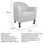 Imagem de Kit Diva Recamier Juliana 185cm Lado Esquerdo e 02 Poltronas Julia Suede Branco - Amarena Móveis