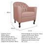 Imagem de Kit Diva Recamier Juliana 185cm Lado Esquerdo e 02 Poltronas Julia Suede Rosê - Amarena Móveis