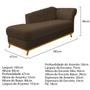 Imagem de Kit Diva Recamier Vanessa 185cm Lado Esquerdo e 02 Poltronas Laura Suede - Doce Sonho Móveis