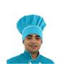 Imagem de Kit Dólmã Chapéu e Avental Chef de Cozinha Azul Turquesa