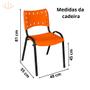 Imagem de Kit Duas Cadeiras Ergonômica Escritório Igreja Recepção Encosto Home Office Empilhavel
