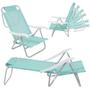 Imagem de Kit Duas Cadeiras Sunny Dobravel Praia + Guarda-sol 2 M Branco  Bel 