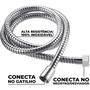 Imagem de Kit Ducha Higiênica Engate Flexível Aço Inox 2 Metros + Gatilho Top Branco + Suporte De Parede